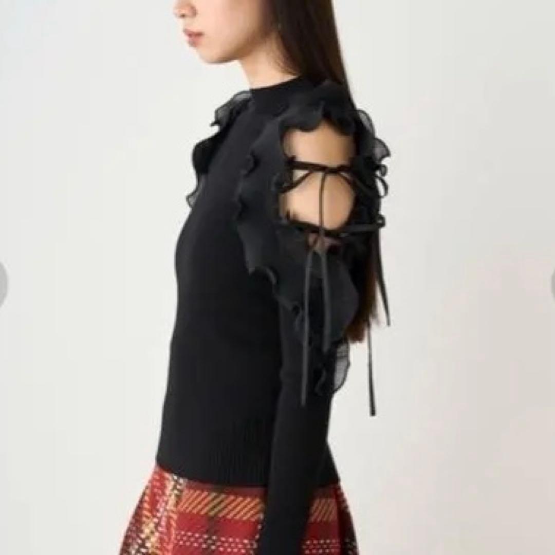 プリーツフリルドッキングニットプルオーバー