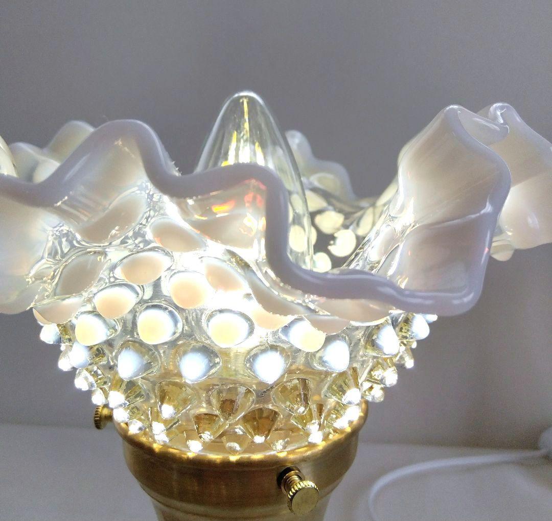 フェントン フレンチ オパールセント ラッフルシェードランプ