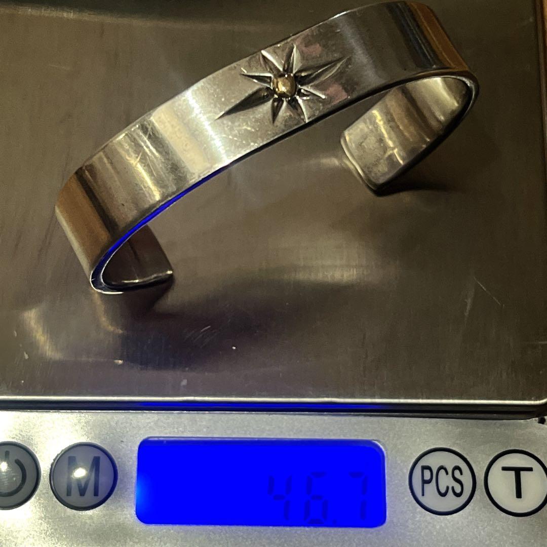 k18 BIG HAND SUN　サン　太陽神　シルバーバングル　ビッグハンド