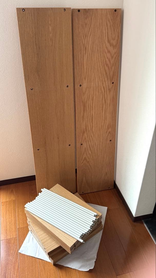 【2セット】無印良品 スタッキングシェルフ 追加3段 オーク材