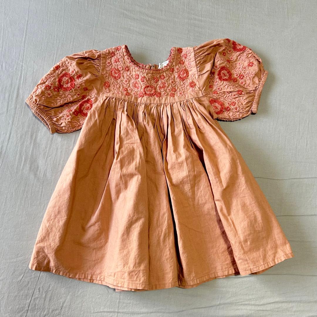 Apolina kids 刺繍ワンピース 2-3y 100