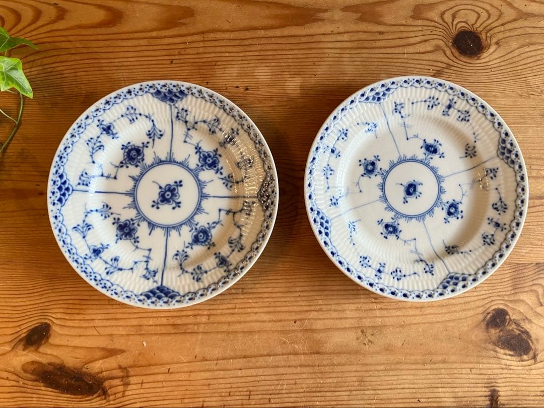 ロイヤルコペンハーゲンブルーフルーテッドハーフレース　17プレート×2