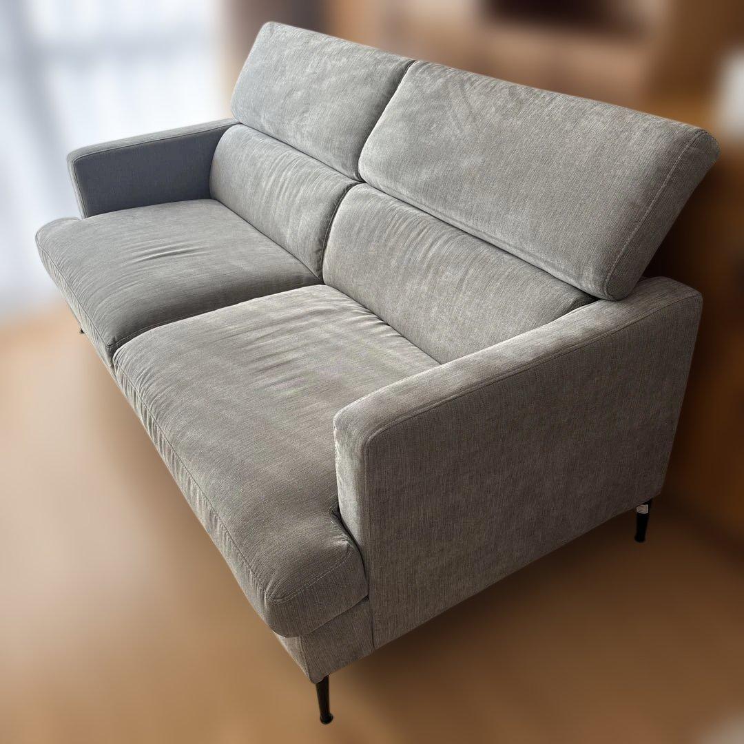 3人掛けソファー、布張り、グレー(ニトリ商品)