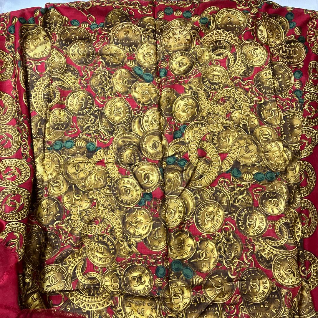 CHANEL 大判ストール　ウール・シルク