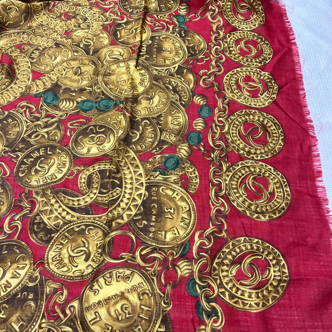 CHANEL 大判ストール　ウール・シルク