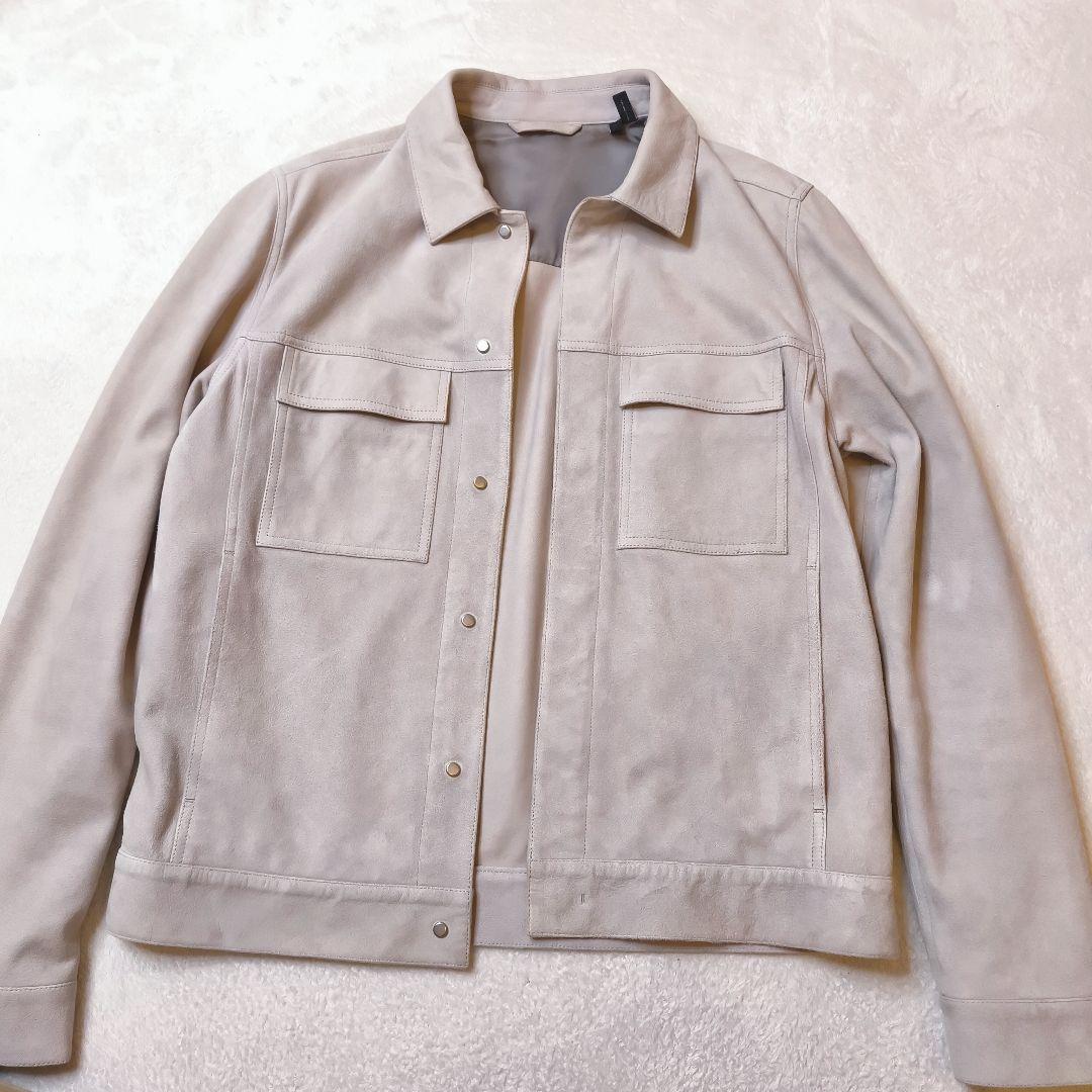 名作 Theory JAMIE ラムスキンス エード ブルゾン グレージュ M