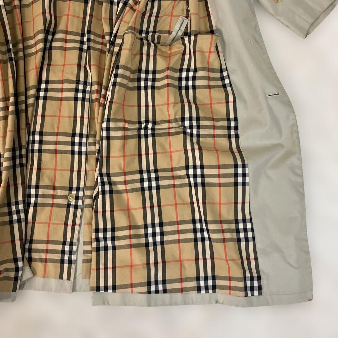 【希少品】Burberry カーキ トレンチコート　ロング丈　　ノバチェック