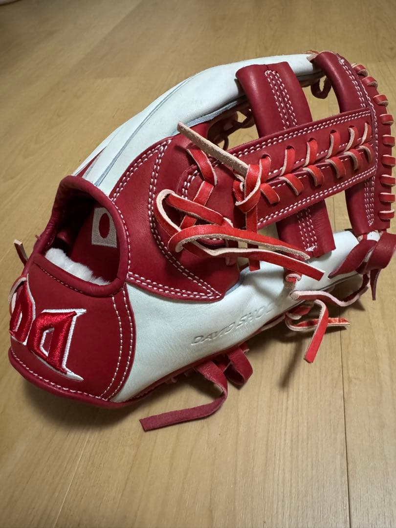 DAVID SHOCK 軟式グローブ 赤/白