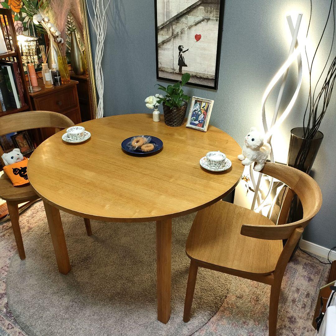 【もみの木】無印良品 タモ材 ラウンドダイニングテーブル 円卓 廃盤レア