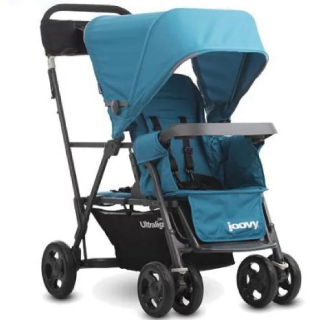 美品　Joovy Ultralight 二人乗りベビーカー　未使用レインカバー付