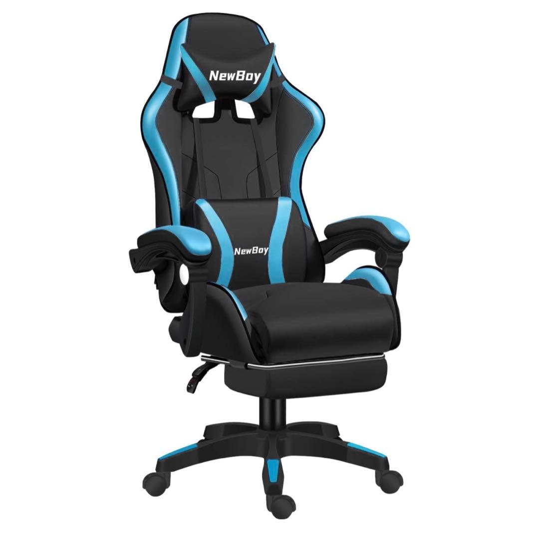 GTBoy ゲーミングチェア オフィスチェア 椅子 デスクチェア 黒と青