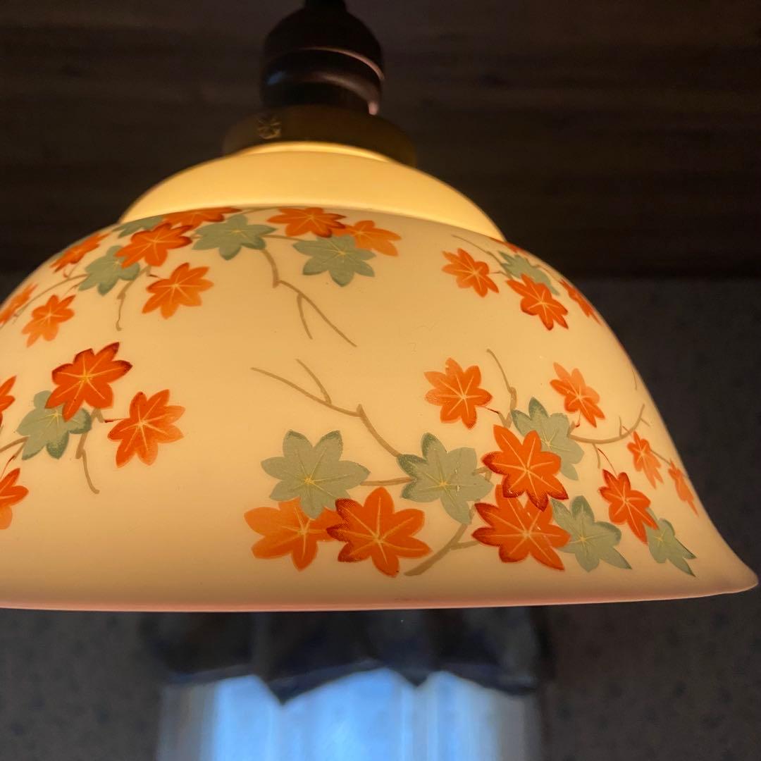 オールドノリタケ　則武　日陶　紅葉柄シェード　電笠　大正ロマン