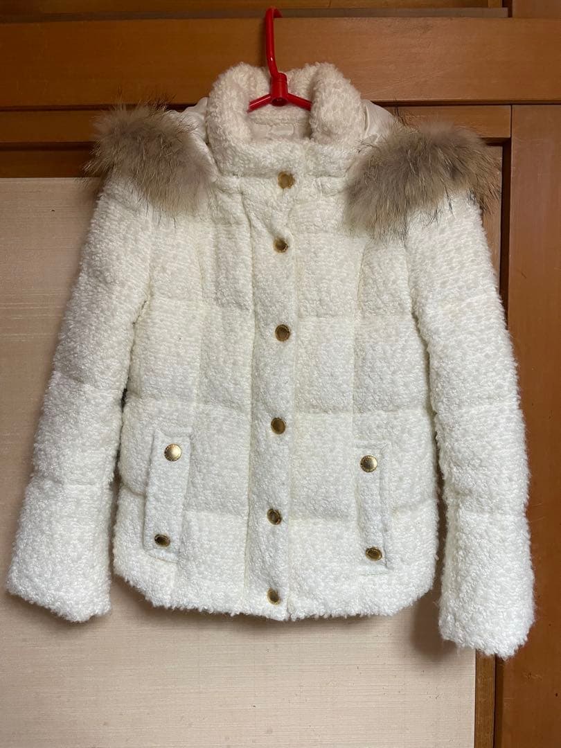 MARY QUANT アウター ファー付きダウンジャケット ホワイト 白