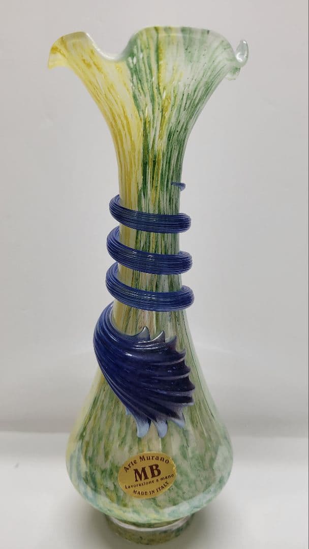 イタリアArte Murano ムラーノ ベネチアンガラス 花瓶 フラワーベース