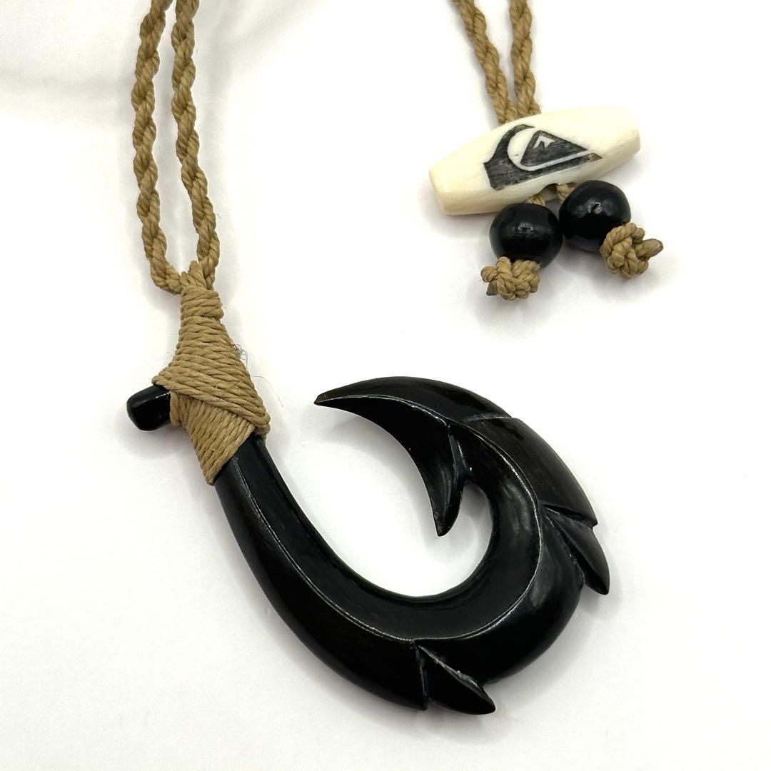【未使用・極希少】クイックシルバー フィッシュフックボーン ネックレス ブラック