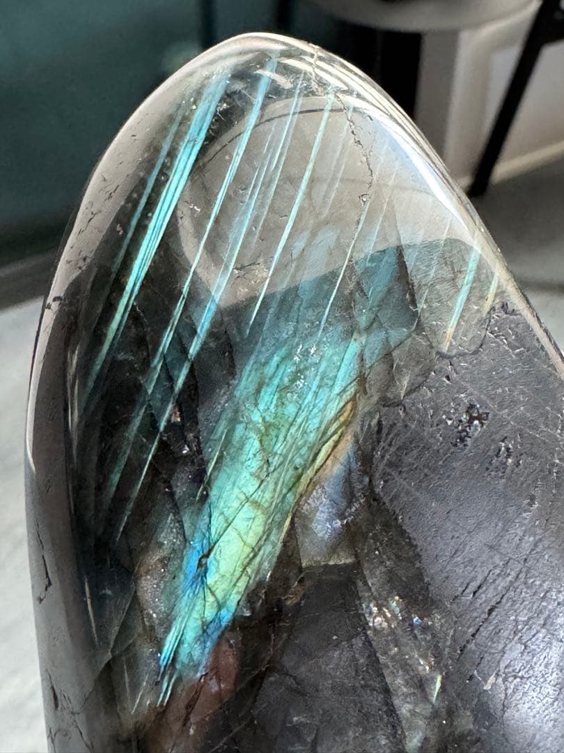 【高品質】ラブラドライト フリーフォーム 自立OK レインボーシラー◎