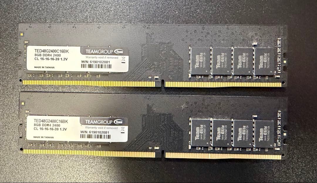 DDR4 PC4-19200 2400MHz 16GB (8GBx2枚) メモリ