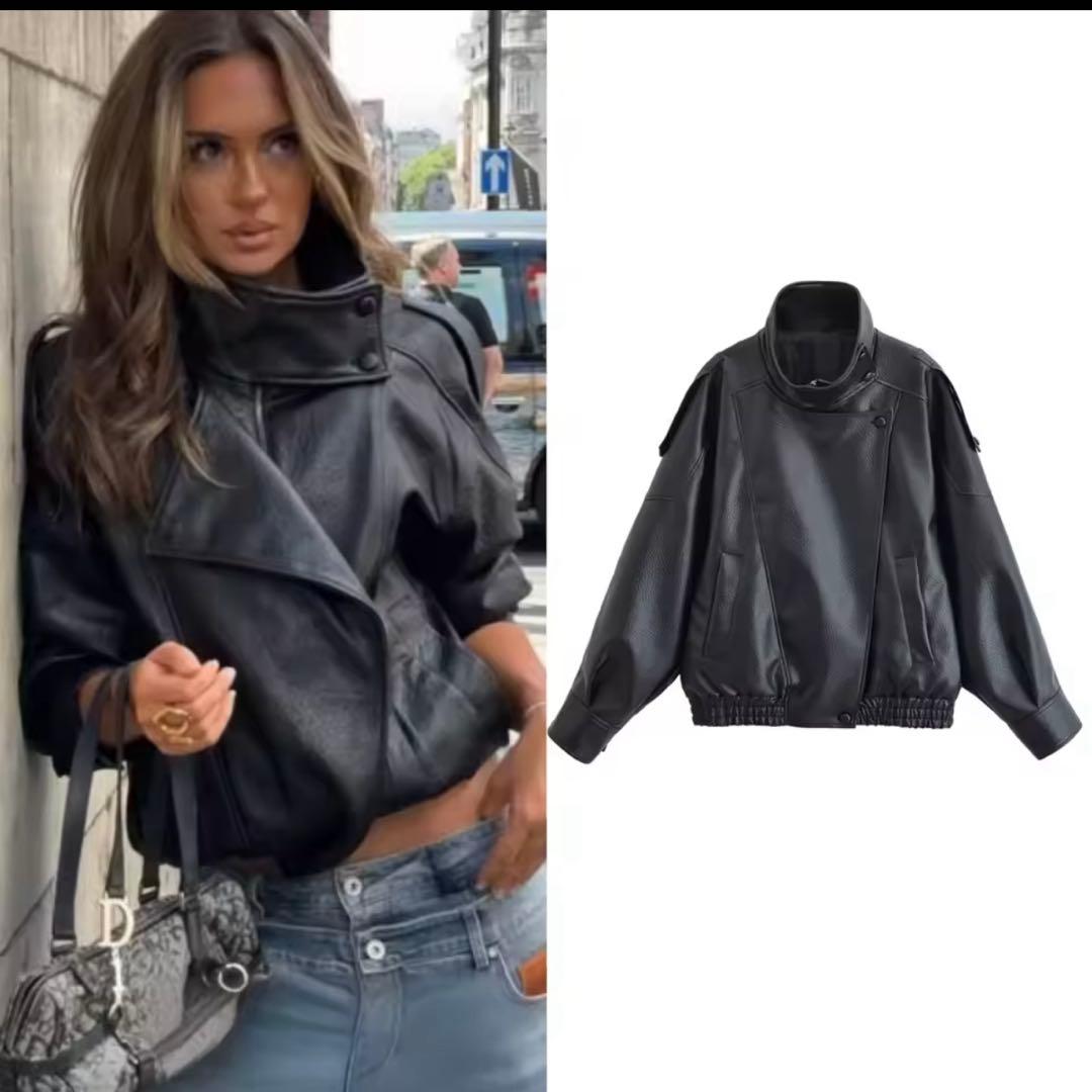 新品未使用 試着のみ ハイブラ風 ザラ風 フェイクレザージャケット