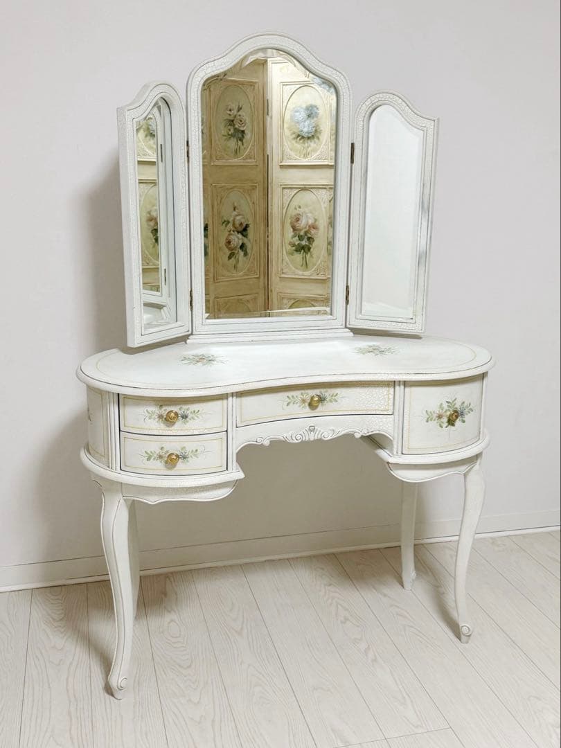 ロココ調 アンティークフレンチ ハンドペイントドレッサー 化粧台