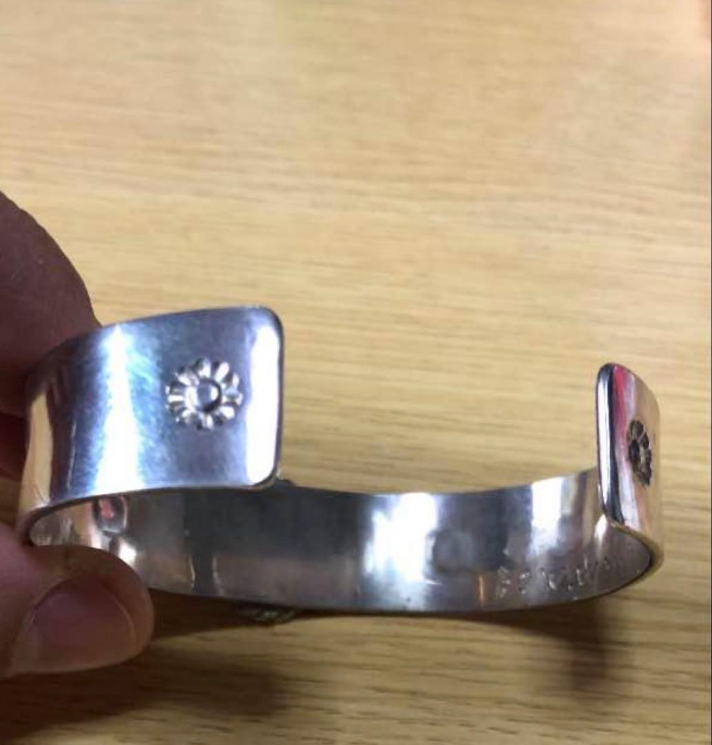 スパイダーウェブターコイズ　シルバーターコイズカフブレスレット