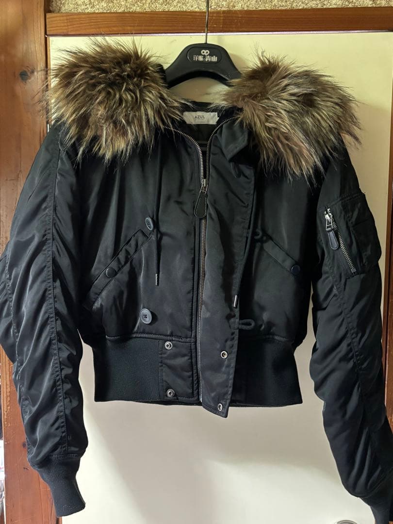 azul by moussyミリタリージャケットN2B黒Sサイズ中古