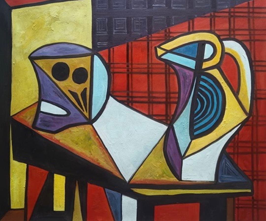 ☆油絵☆F20号ピカソ「クレーンとピッチャー」/模写