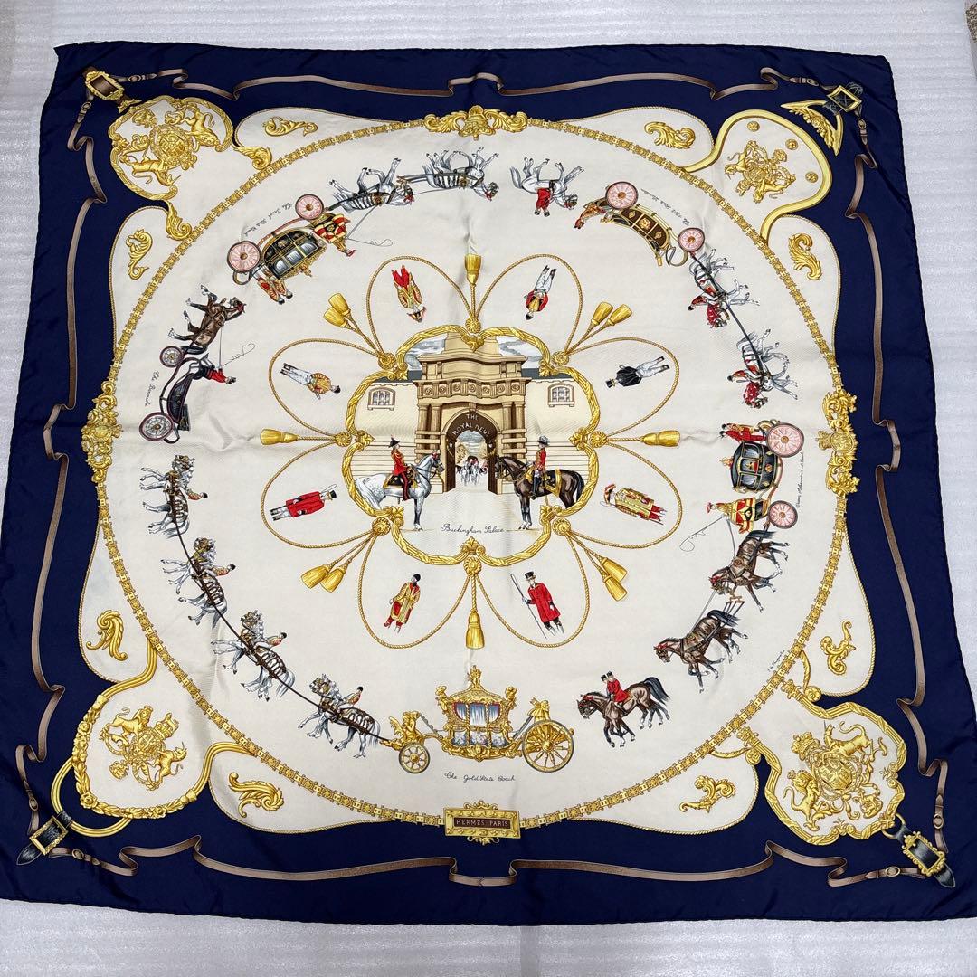 HERMES シルクスカーフ コーチデザイン