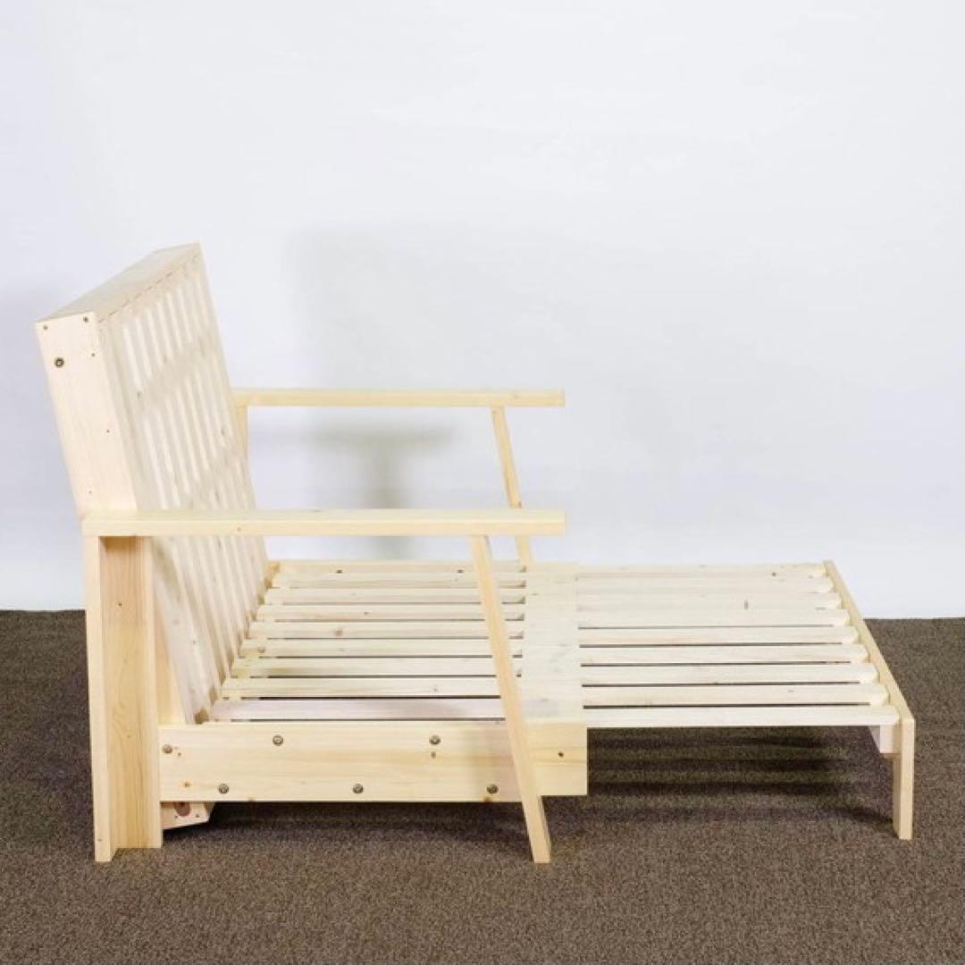 H 新品 北欧パイン ソファベッド フレーム 伸長 セミダブル すのこベッド