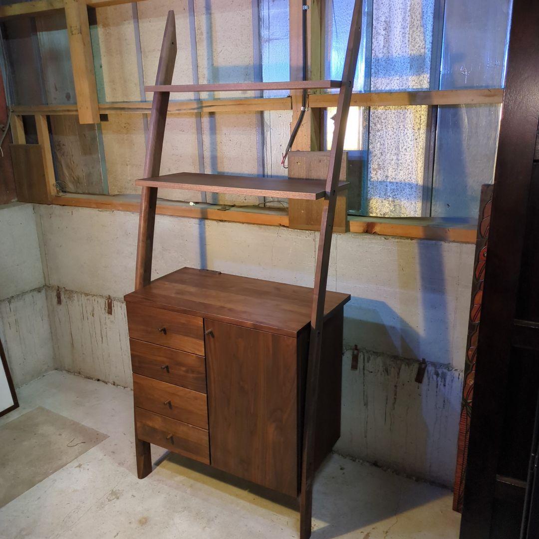 天然木 福岡大川マルヨシ民芸家具 DEEP 片開きシェルフキャビネット 壁面収納