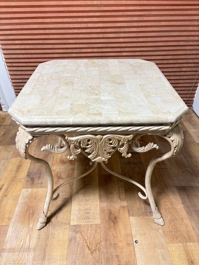 大理石　アイアン　マーブルテーブル　コーヒーテーブル　センターテーブル　イタリ