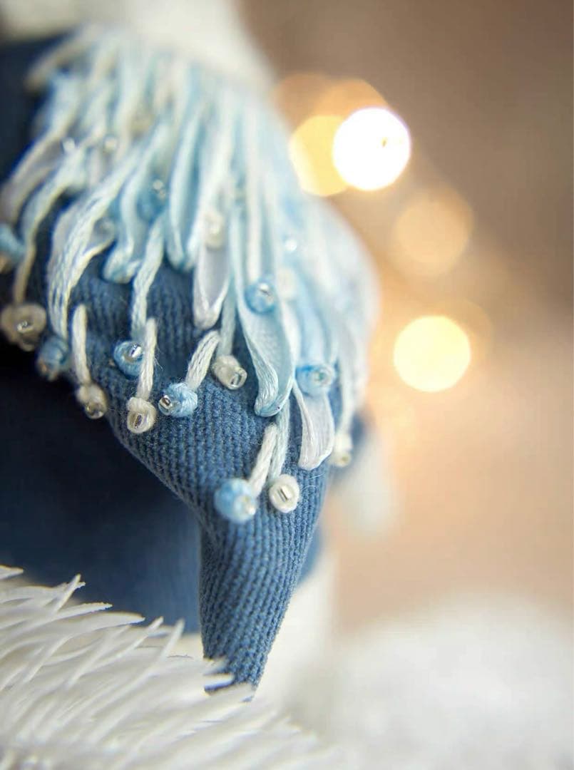 お腹に雪兎がいる白熊 アーティストベア ハンドメイド テディベア 海外作家様