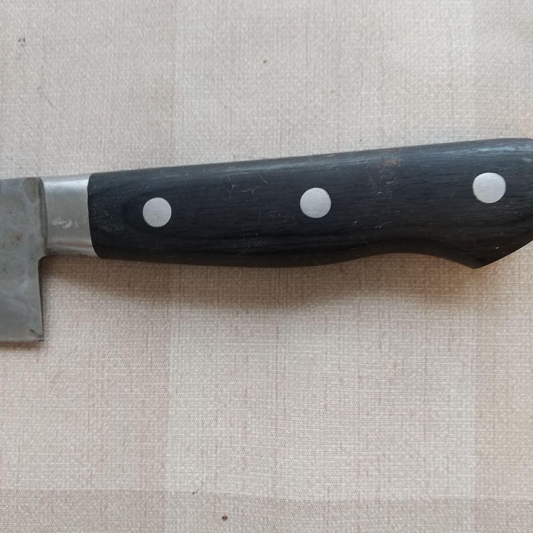 堺業平　青紙一号　梨地鎚目鍛造　三徳万能包丁