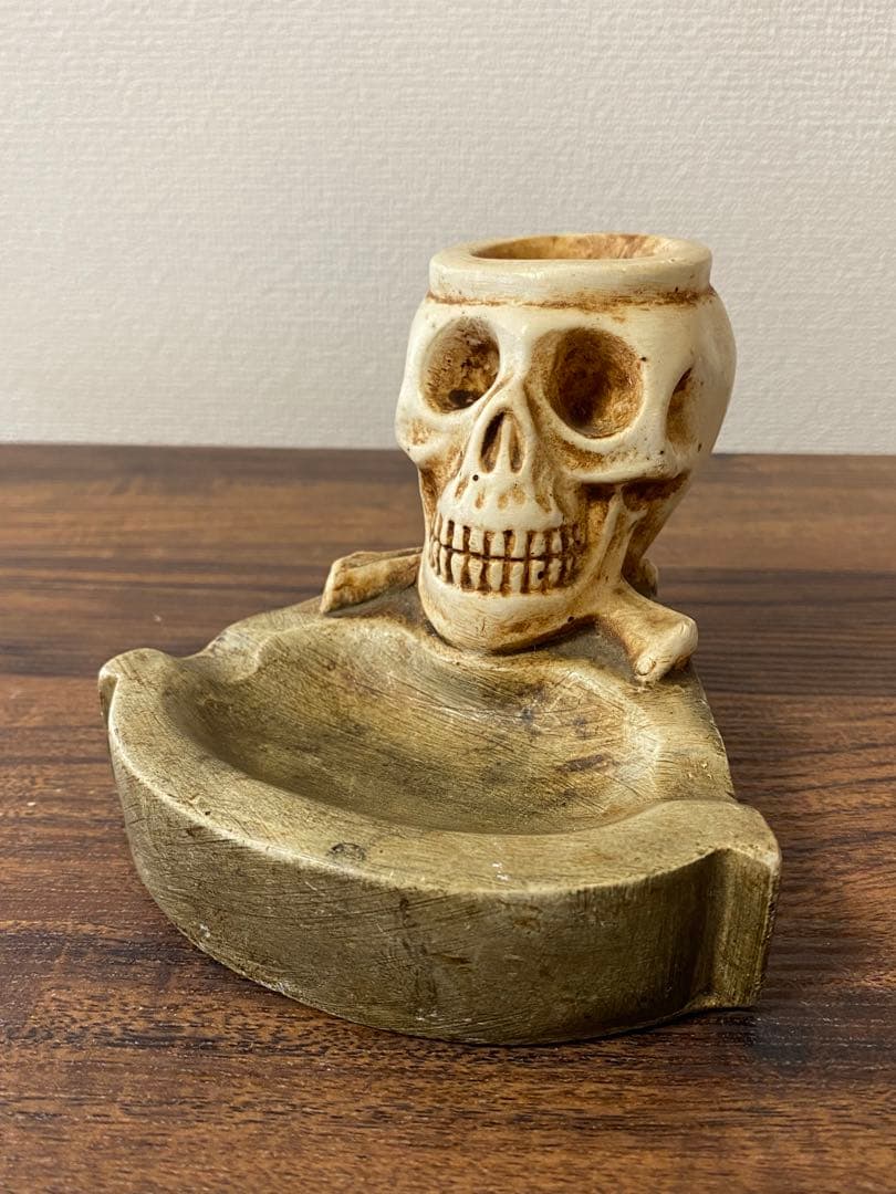 50s'60s' ビンテージスカル灰皿石膏製　バイカー古着ロカビリー