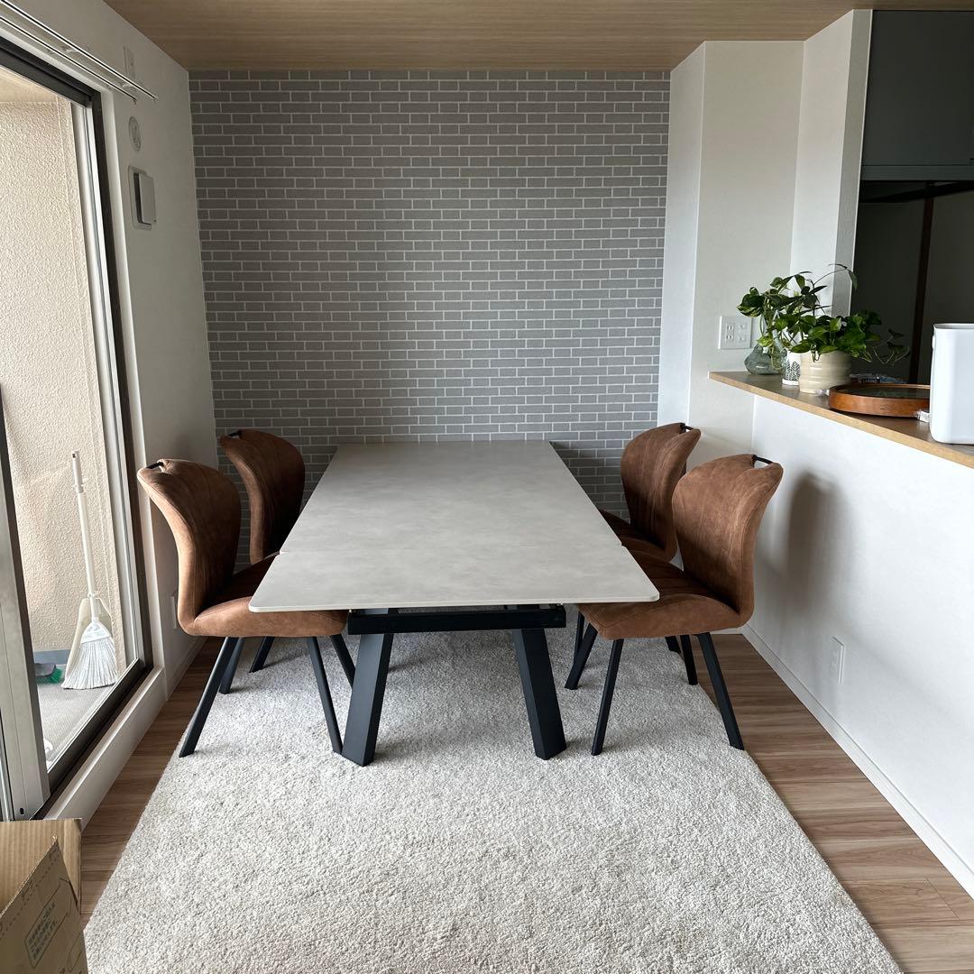 セラミック天板 グレー ダイニングテーブルと椅子セット