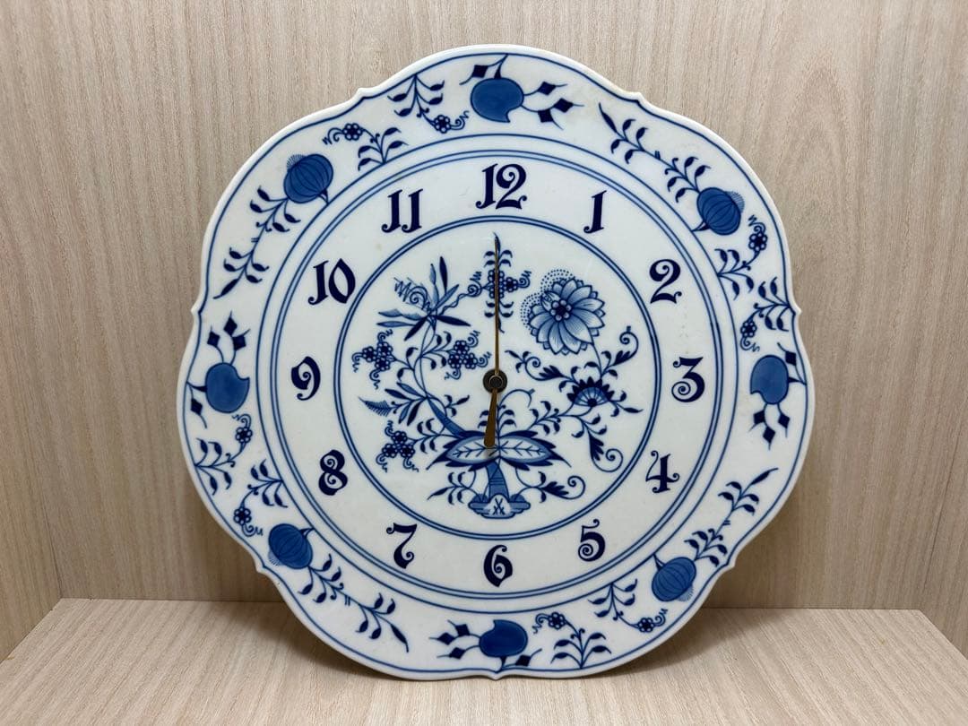 【K-214】【ジャンク】マイセン　陶器製　壁掛け時計