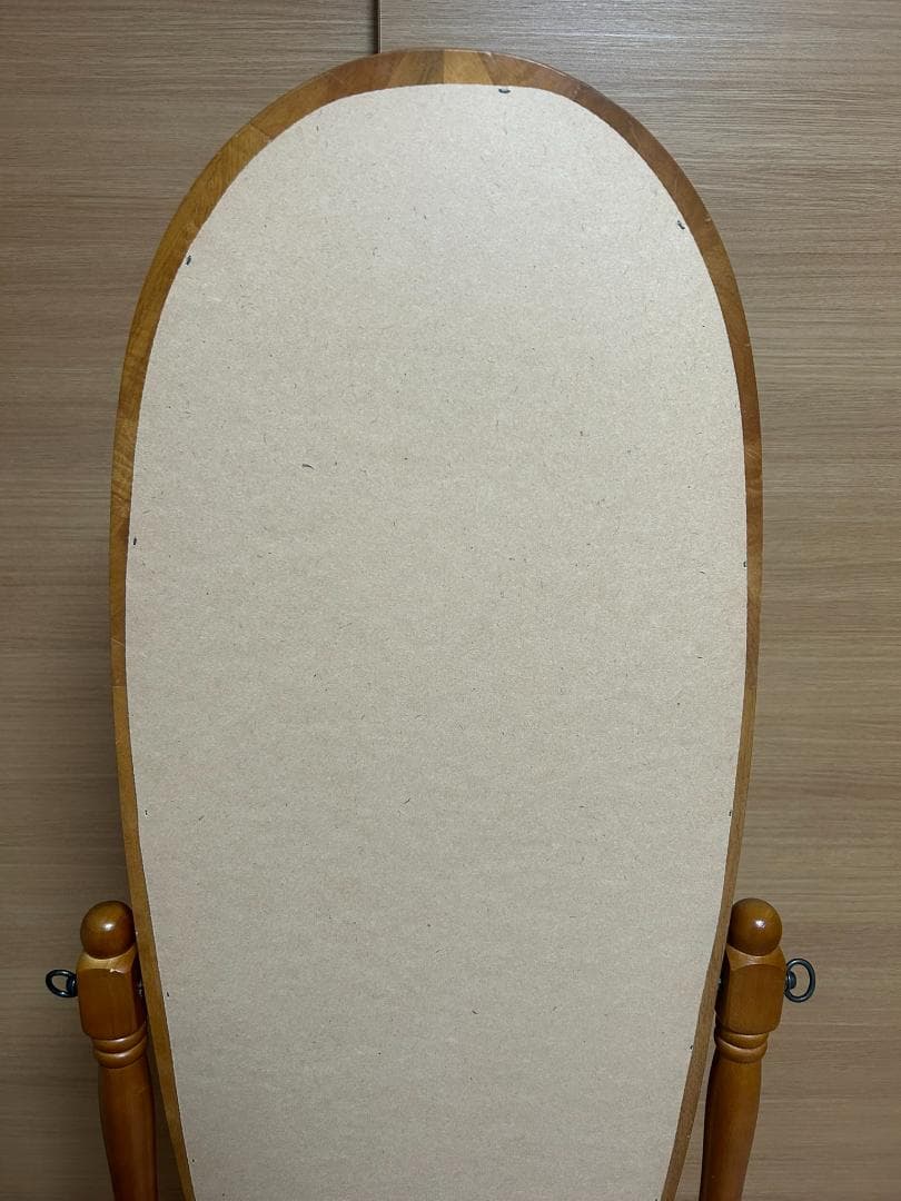 アンティーク　クラシック　オーバル型　木製　姿見　全身鏡　スタンドミラー