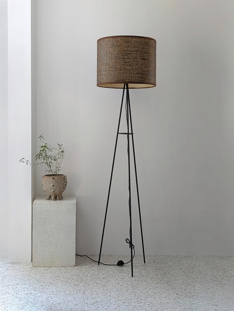 USED アイアン×ツイード スタンドライト フロアランプ ミッドセンチュリー
