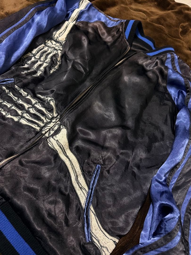 ２面用 Jaanese Script 骸骨 スカル 日本限定 スカジャン