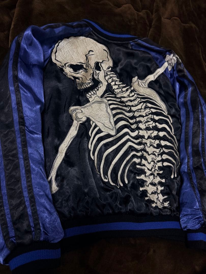 ２面用 Jaanese Script 骸骨 スカル 日本限定 スカジャン