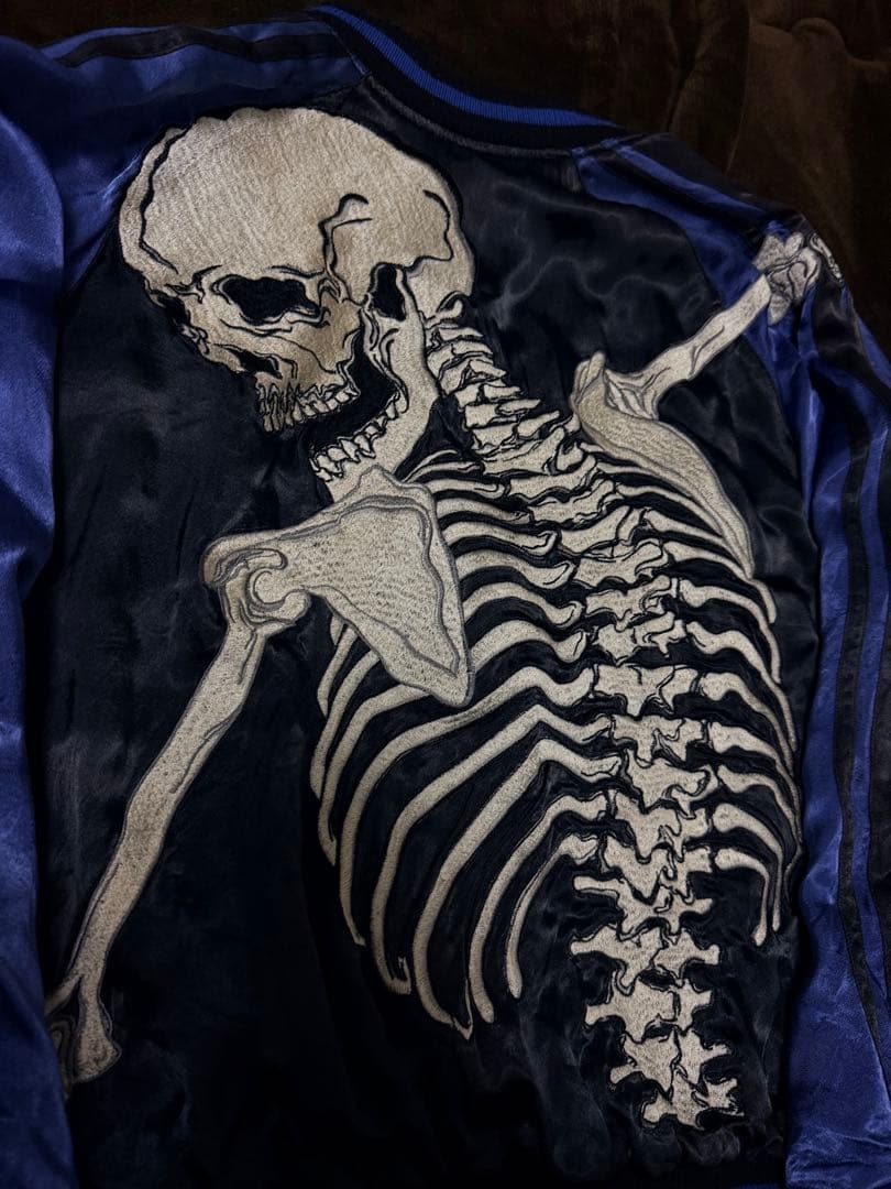 ２面用 Jaanese Script 骸骨 スカル 日本限定 スカジャン