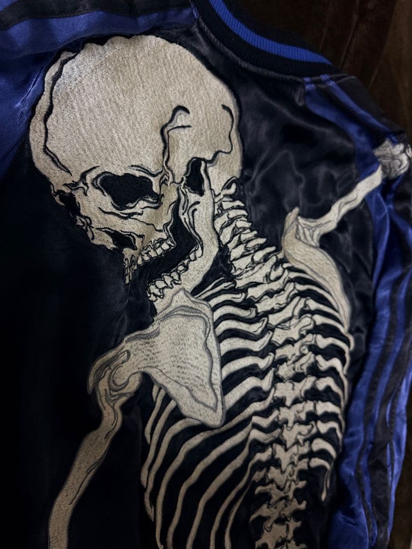 ２面用 Jaanese Script 骸骨 スカル 日本限定 スカジャン