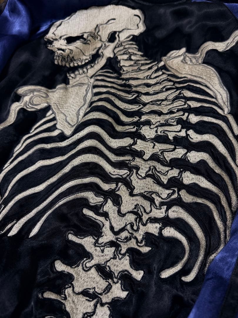 ２面用 Jaanese Script 骸骨 スカル 日本限定 スカジャン