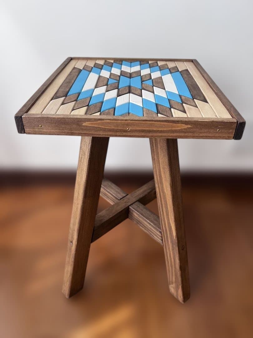 一点もの｜オルテガ柄 木製スツール