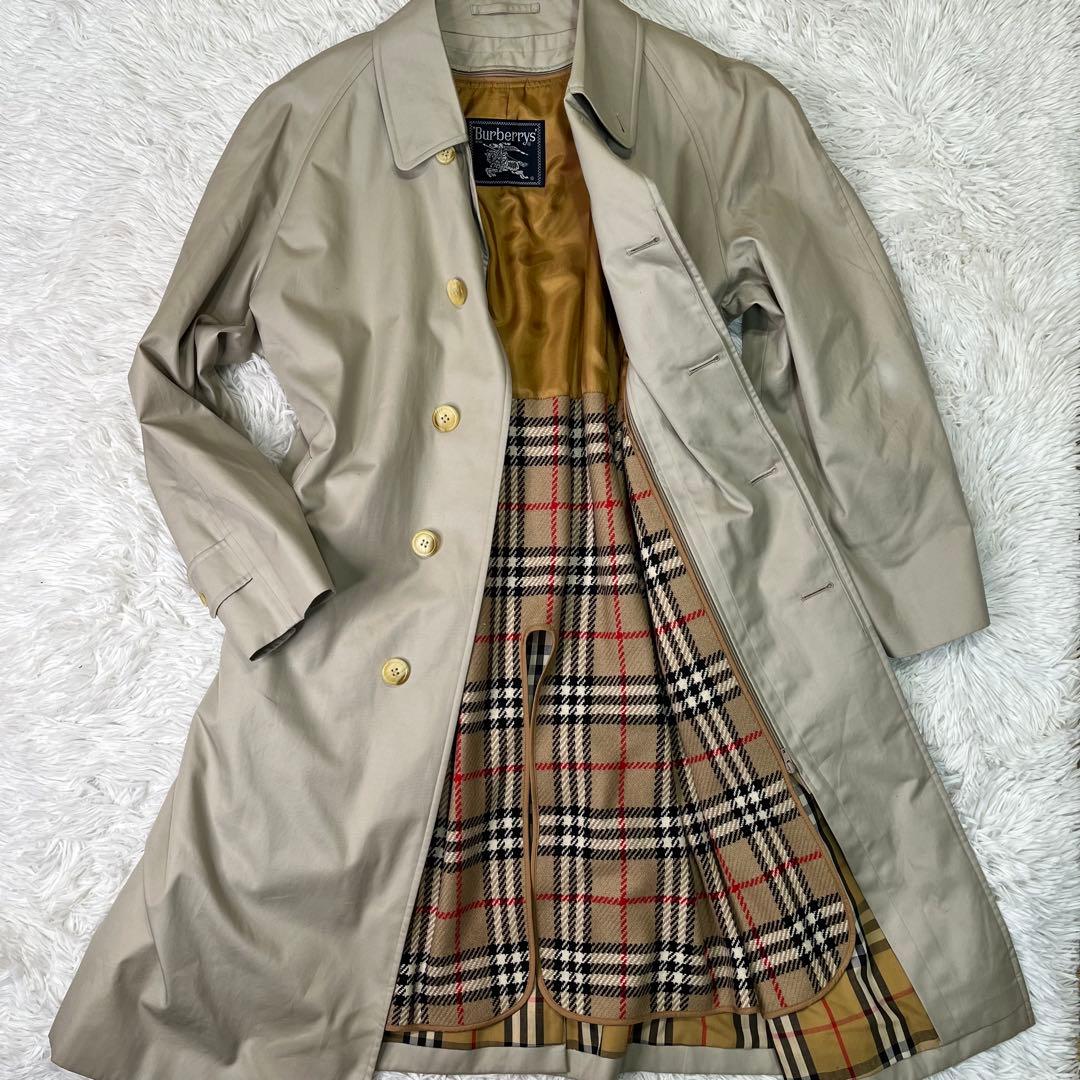 バーバリー✨ライナー付きステンカラーコート ベージュ　ノバチェック　L