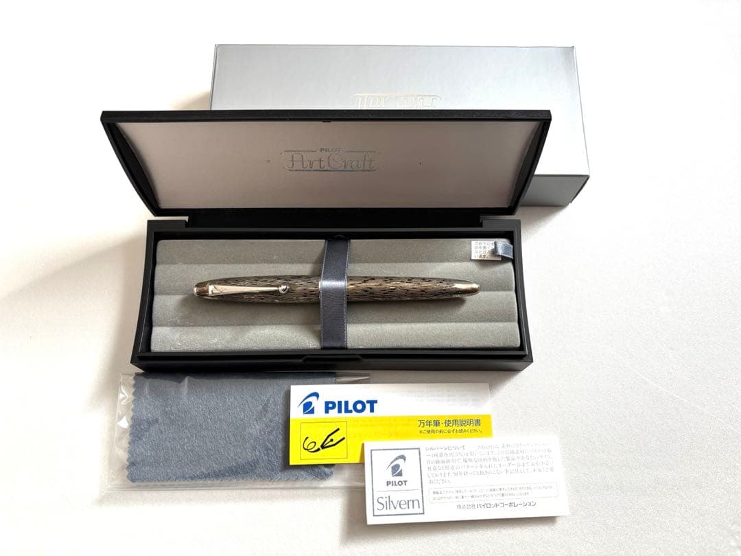 【美品】Pilot パイロット 万年筆 シルバーン つむぎ Mニブ