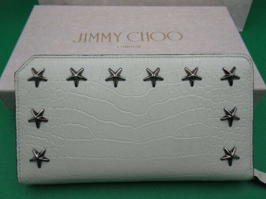 【新品】JIMMY CHOO ジミーチュウ ジップ レザー 長財布 白