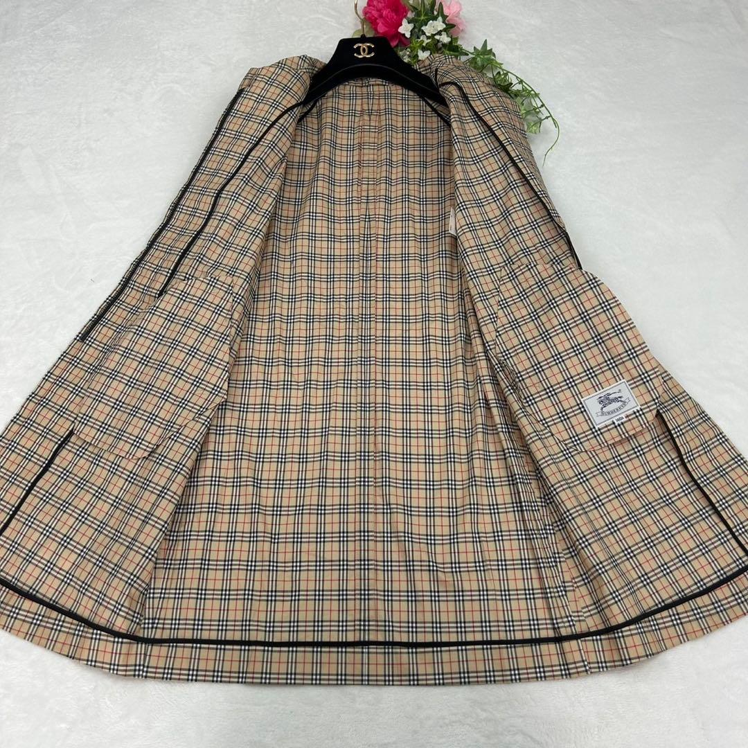 E827 美品 140 バーバリー ひざ丈 シャツワンピース レディース キッズ