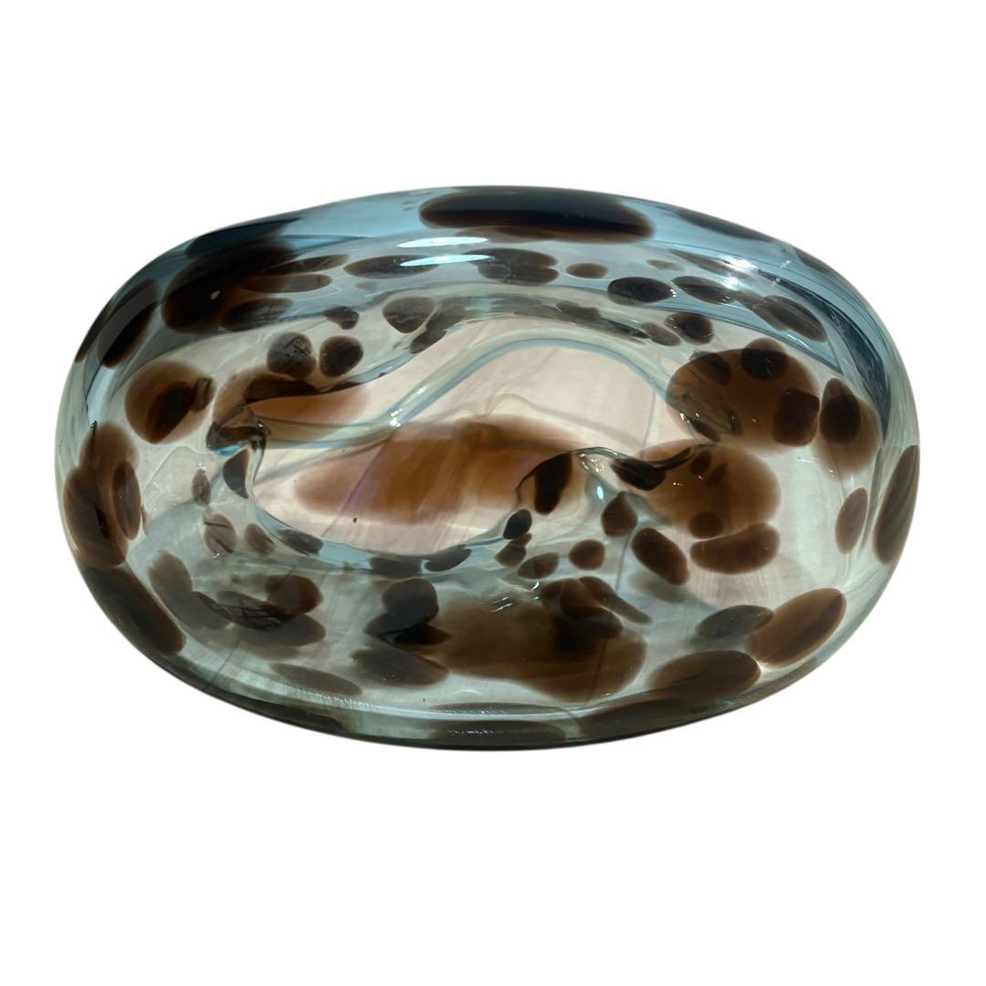 sghr スガハラガラス サック 豹柄 ガラス オブジェ 置物 インテリア