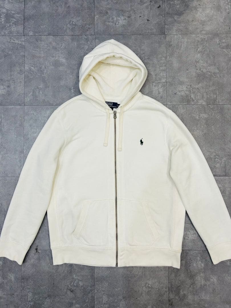 う*○様 90s ラルフローレン ジップパーカー ホワイト 裏サーマル