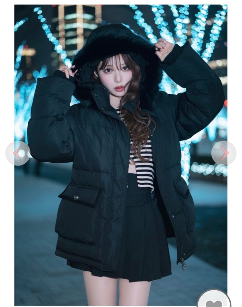 Rady♡ ファーフーディファイバーダウンコート